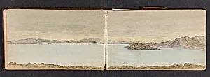 Kystlandskab med fjelde by Lars Møller