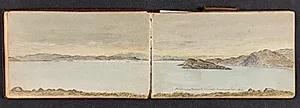 Kystlandskab med fjelde by Lars Møller