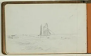Kystlandskab med sejlskib by Niels Larsen Stevns