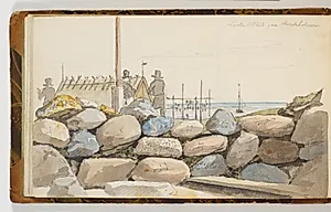Kystlandskab med store sten i forgrunden by Martinus Rørbye