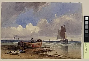 Kystlandskab ved Hastings by Ubekendt