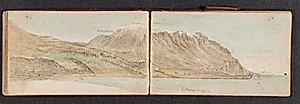 Kystlinie med fjelde, Godhavn by Lars Møller