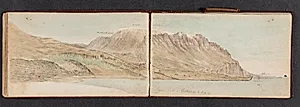 Kystlinie med fjelde, Godhavn by Lars Møller