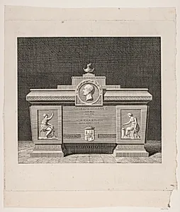 L. Holbergs sarkofag i Sorø kirke by J.F. Clemens
