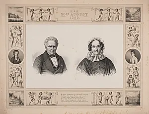 L.N. Hvidt og Therese Wilhelmine Hvidt, mindeblad i anledning af deres guldbryllup d. 20. august 1850