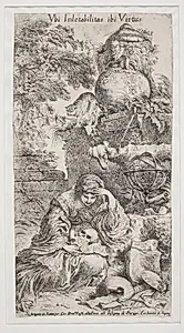 La femme assise dans des ruines by Giovanni Benedetto Castiglione