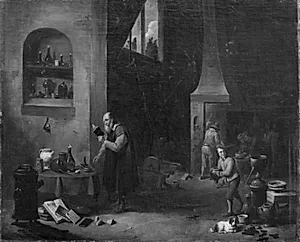 Laborant i sit laboratorium by Thomas van Apshoven