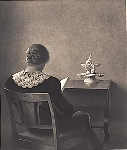 Læsende dame by Peter Ilsted
