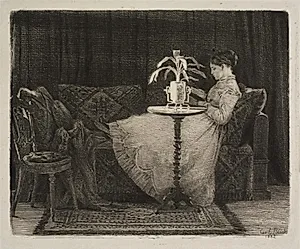 Læsende dame by Carl Bloch