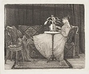 Læsende dame by Carl Bloch