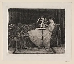 Læsende dame by Carl Bloch