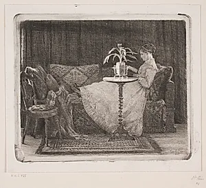 Læsende dame by Carl Bloch