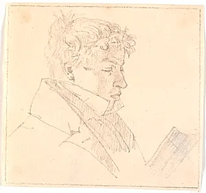 Læsende ung mand, kunstnerens ældste broder, pastor Carl Adolf Købke (1804-1840) ? by Christen Købke