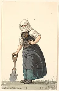 Læssøe bondepige i hverdagsdragt by P.C. Skovgaard
