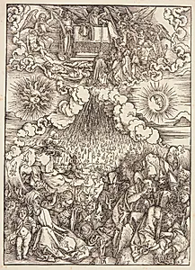 Lammet bryder det femte og det sjette segl by Albrecht Dürer