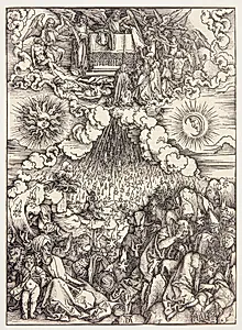 Lammet bryder det femte og det sjette segl by Albrecht Dürer