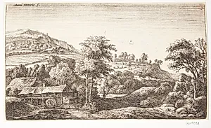 Landsby i en dal by Anthonie Waterloo