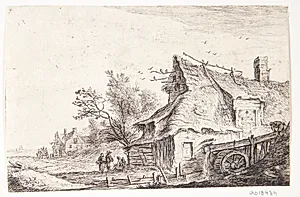 Landsby med en vandmølle by Anthonie Waterloo