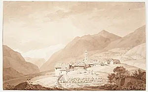Landsbyen Airolo i Alperne by J.L. Lund