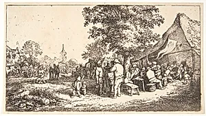 Landsbymarkedet by Adriaen van Ostade