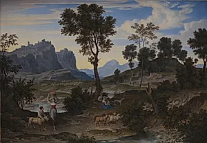 Landskab. Civitella ved Olevano, Rom