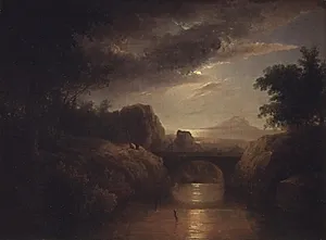Landskab i måneskin by Thomas Doughty