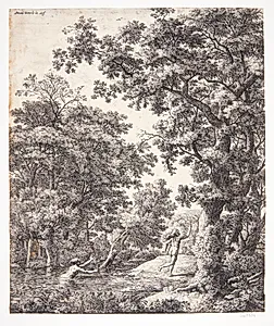 Landskab med Alpheus og Arethusa by Anthonie Waterloo