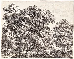 Landskab med andejæger by Anthonie Waterloo