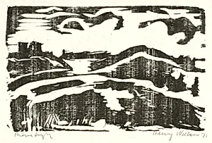 Landskab med bakker by Henry Nielsen