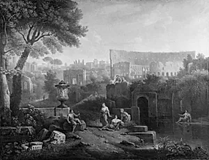 Landskab med Colosseum og Konstantinbuen by Jan Frans van Bloemen
