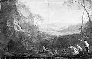 Landskab med Diana og nymfer by Dirck van der Lisse