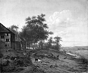 Landskab med en bondegård by Jan Wijnants
