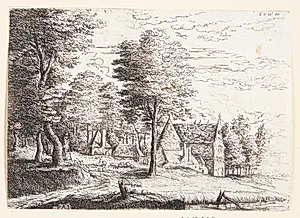 Landskab med en fårehyrde og hans flok by Philips Augustijn Immenraet