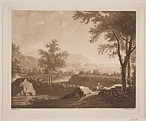 Landskab med en rytter by Søren Henrik Petersen