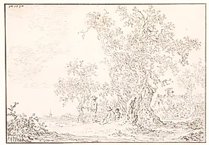 Landskab med en stor gammel eg by Jan Josefsz van Goyen