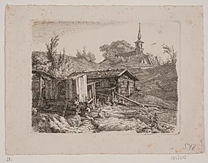 Landskab med en vandmølle by Louis Gurlitt