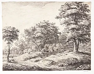 Landskab med får og hvilende hyrde by Anthonie Waterloo