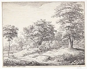Landskab med får og hvilende hyrde by Anthonie Waterloo