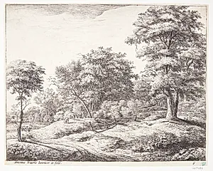 Landskab med får og hvilende hyrde by Anthonie Waterloo