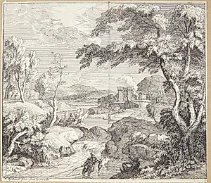 Landskab med fiskere by Pieter Rijsbraeck