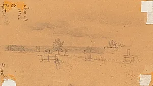 Landskab med gående figur by Wilhelm Bendz