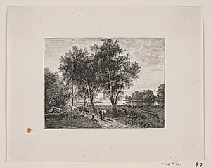 Landskab med indsø by Waldemar Bøhme