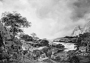 Landskab med Jacob og englen by Herman Naiwincx