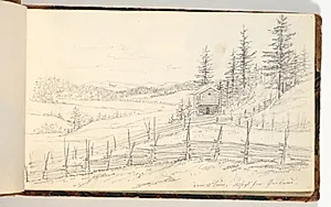Landskab med marker og skov by Martinus Rørbye