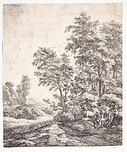 Landskab med Merkur og Argus by Anthonie Waterloo