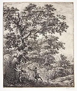 Landskab med Pan og Syrinx by Anthonie Waterloo