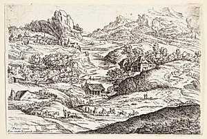 Landskab med ryttere by Lucas van Uden