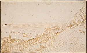 Landskab med skråning by Hendrick Goudt