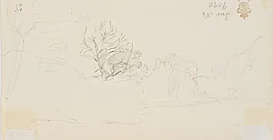 Landskab med sø. by P.C. Skovgaard