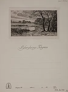 Landskab med træer og sø by Axel Holm